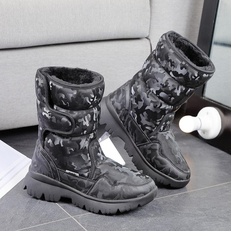 Women's Shoes Snow Boots Simple Camouflage Thickened Waterproof and Anti-slip