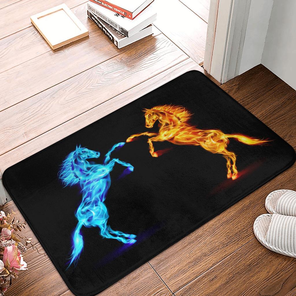 Horse Floor Door Kitchen Bathroom Mats Anti-Slip Outdoor Animal Doormat Living Room Entrance Rug Carpet Footpad
