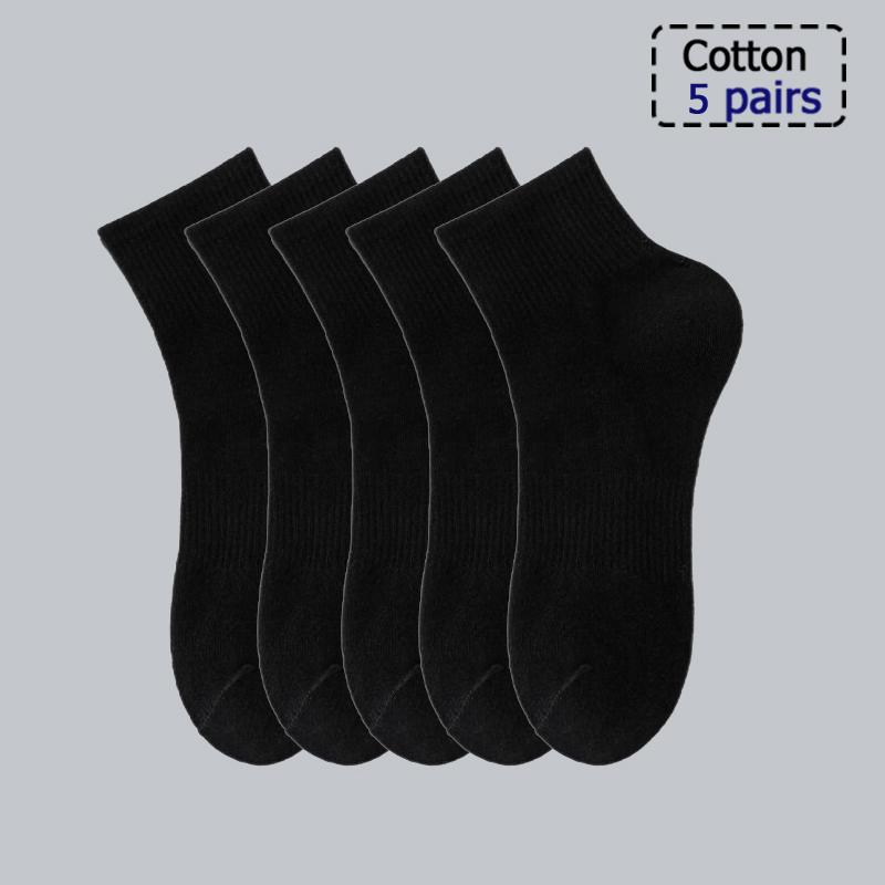 3/5/6 Pairs Cotton Outdoor Sports Socks, Sweat Absorbing and Odor Resistant Cotton Running Basketball Socks, Trendy Socks
