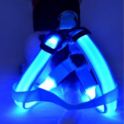 LED Luminous Dog Harness with Night Light and Retractable Leash for Medium and Large Dogs