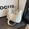 Lattice Pattern Shoulder Crossbody Bags Cotton Handbags Women Large Capacity Tote Bags Padded Ladies Quilted Shopper Bags KTY