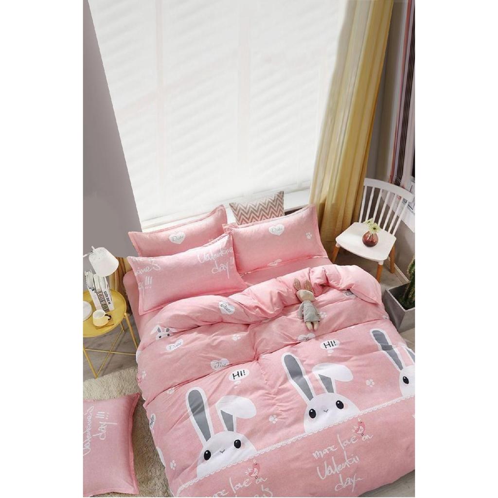 Double-sided Single Duvet Cover Set With Elastic Sheet