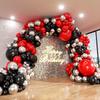 153 Stück Schwarz Rot Luftballons Girlande Metall Silber Ballonbogen Set Abschluss Geburtstagsparty Hochzeit Jahrestag Dekoration Globos