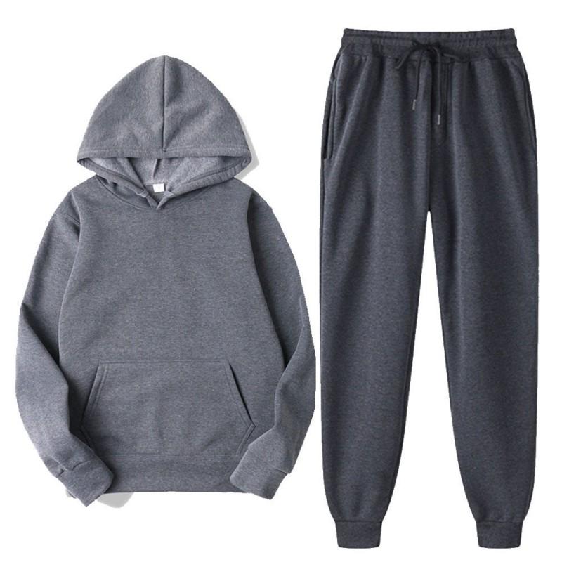 Completo Uomo Felpa con Cappuccio e Pantaloni Jogger Vestibilità Larga Outfit Casual