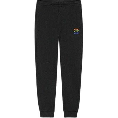 Li Ning Sports Fashion Series Logo Embroidered Solid Color Cuffed Sports Knit Pants Women Bottoms Black AKLS960-1