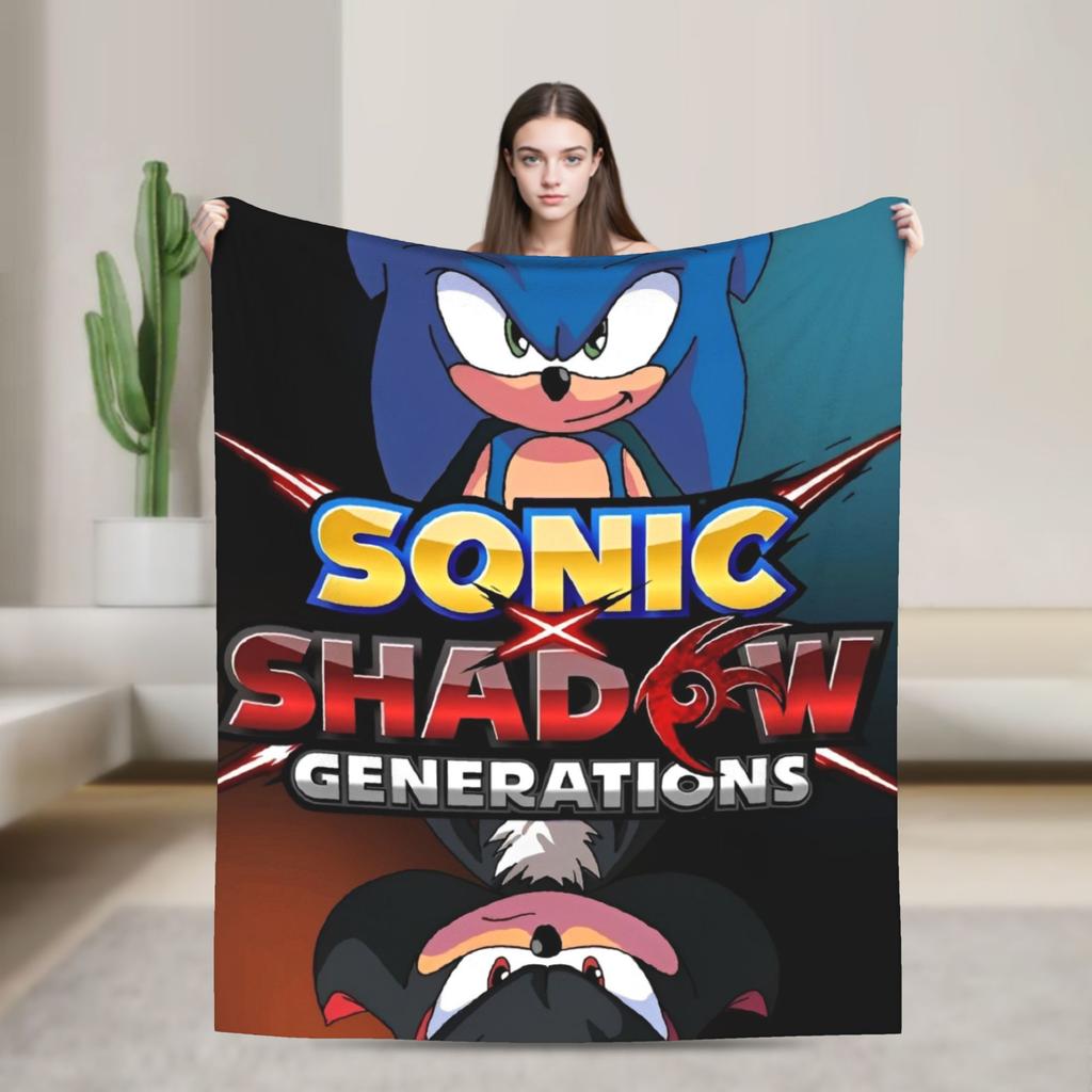 The Hedgehog Shadow Blankets Fleece Summer Air Conditioning Game Breathable Super Soft Throw Blankets for Bed Office Bedspread