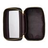 COACH Case 20 Metal Logo Zipper Closure Cross-grain Leather Cosmetic Bag Small Women's Black black