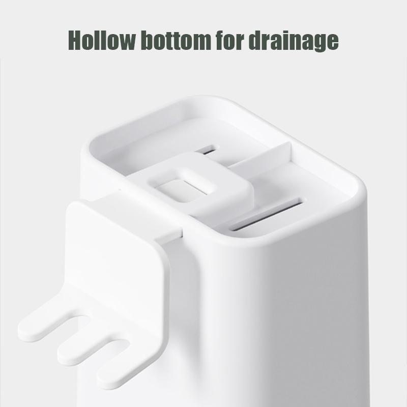 Wandmontage Zahnbürsten Zahnpasta Halter mit Mundspülbecher Staubdicht Wasserdicht Hält 2 Zahnbürsten für Zuhause Badezimmer