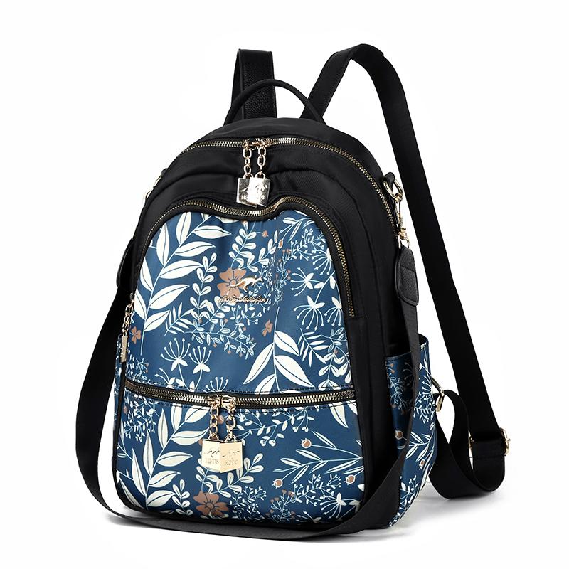Lightweight Water-repellent Nylon Bag Large Capacity Women's Printed Backpack Student Schoolbag Outdoor Travel Bag