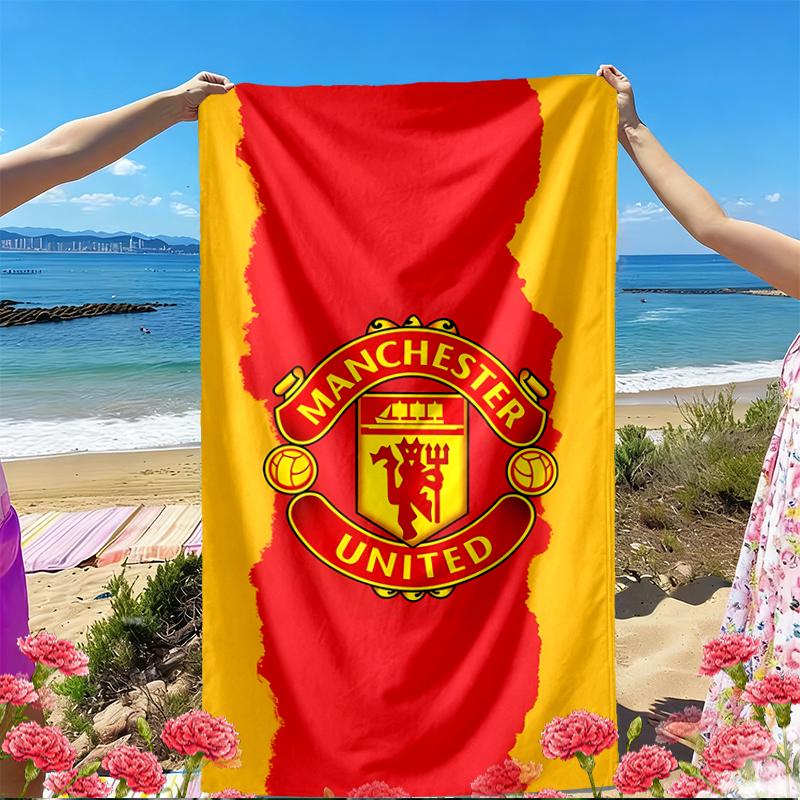 Football United F.C Print Beach Towel, Versatile Lightweight Absorbent Beach Towel for Pool Surf Yoga Bathroom, Perfect Birthday Holiday Gift