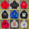 2026 Unisex 555555 Mesh Foam Print Hip Hop Loose Heavyweight Fleece Hooded Sweatshirt