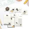 1 Set Little Black Cats Stationery Set Writing Paper with Envelopes Letter Papers and Envelopes Set for Invitation Cards