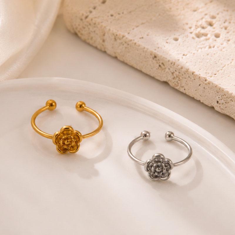 Rose Gold Titanium Steel Ring for Women - Colorfast, Light Luxury Korean Style, Minimalist Stainless Steel Jewelry.