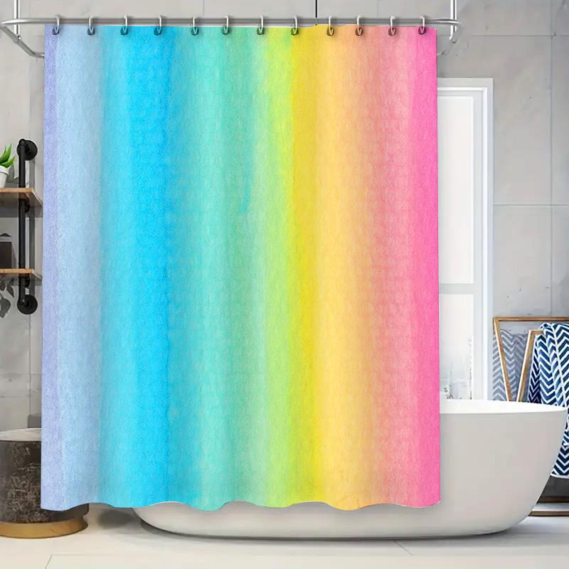 

Colorful Shower Curtain Set Waterproof Bathroom Decor Waterproof Privacy Protection W60H190(CM)-1 Pcs