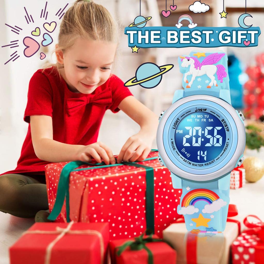 VAPCUFF Gift for Girls Ages 3-10, Kids Watch Toy for 3, 4, 5, 6, 7, 8 Years Old, Birthday Festival Gift for Girls Ages 4-9, Unicorn Blue
