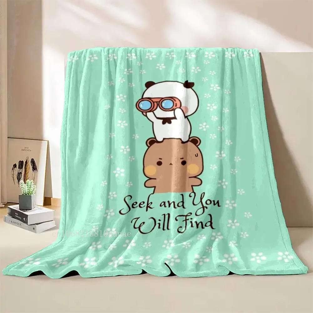 

Мультяшный принт Бубу и Дуду Мягкое плюшевое фланелевое одеяло для гостиной, спальни, кровати, дивана, пикника 30x40inch