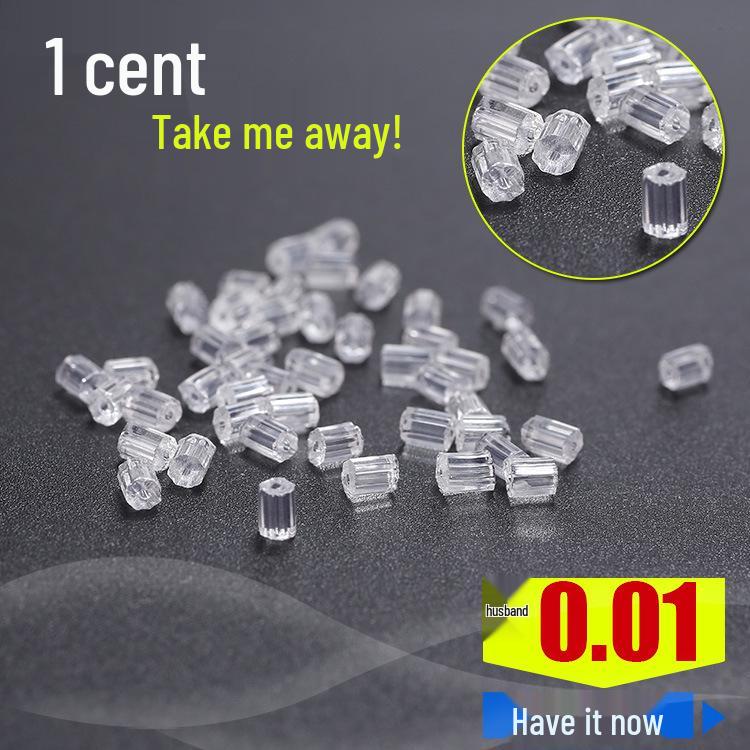 

Маленькие восьмиугольные пулевидные беруши для DIY ювелирных аксессуаров 100 pieces per pack прозрачный