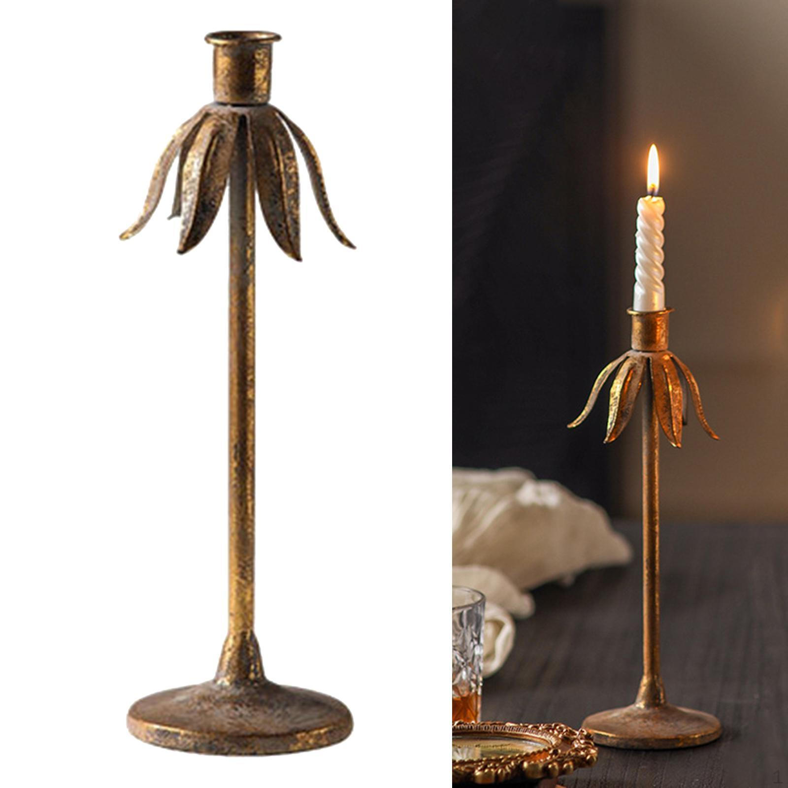 

Iron Candle Holder Home Decor Decorative Retro Design Candlestick for Wedding Reception