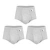 Yiershuang Men's 7A Antibacterial 100% Cotton Ribbed Mid-Rise Briefs (3-Pack)