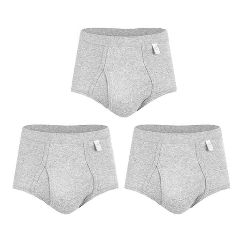 

Мужские трусы-слипы Yiershuang 7A антибактериальные 100% хлопок в рубчик средней посадки (3-Pack) 2XL