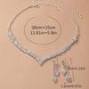 2-delige Set Luxe Vol Zirkonia Glanzende Ruit Kristal Ketting Oorbellen Sieraden Sets voor Vrouwen Bruiloft Bruid Banket Klassiek Cadeau