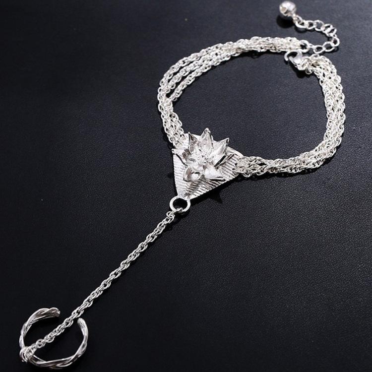 Zhu Xian Qingyunzhi Baguio Sad Flower Bracelet Ancient Clothing Hehuanling Lotus Bracelet Ring Integrated Women's Accessories