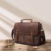 Vintage Crazy Horse Leather Men's Bag - Waxed Canvas Handbag, DSLR Camera Crossbody Bag, Men's Shoulder Messenger Bag 5313#