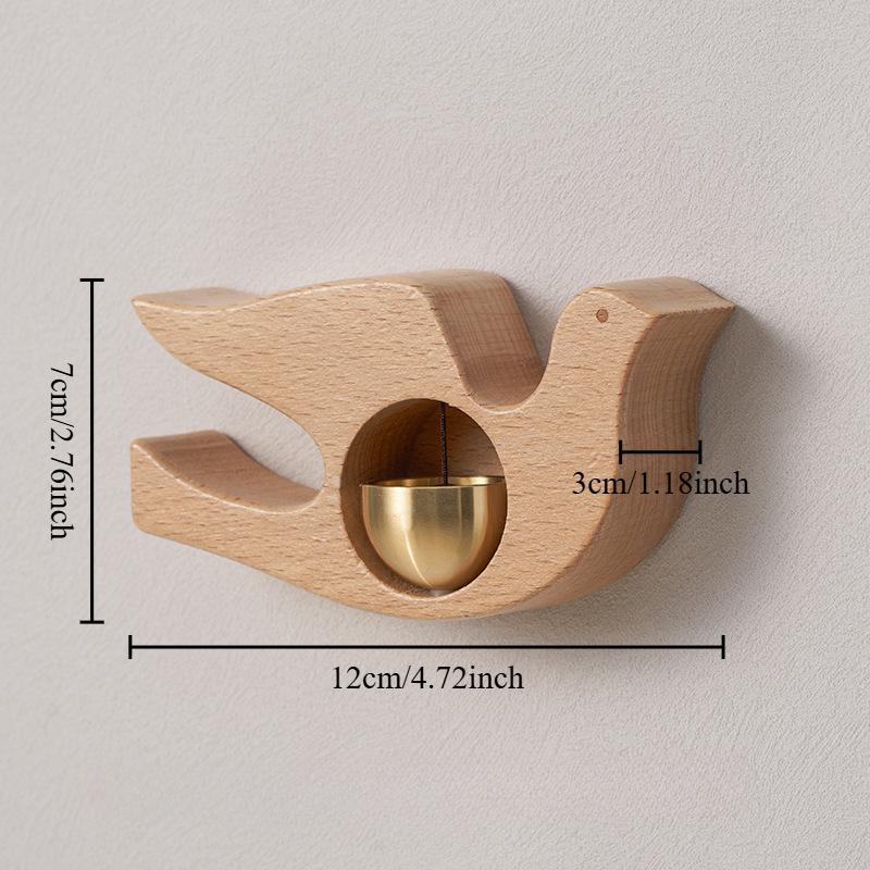 Wooden Magnetic Windbell Home Hanging Door Ornament Crafts Beige Brown Door Bell Wall Bohemian Decor Outdoor Ornaments Decor