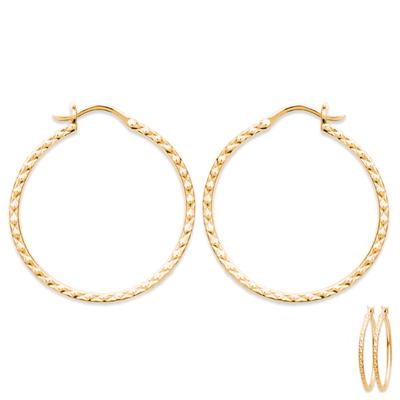 [Q6266] - Vergoldete 'Cleopatra' Creolen - 30 mm 1 mm