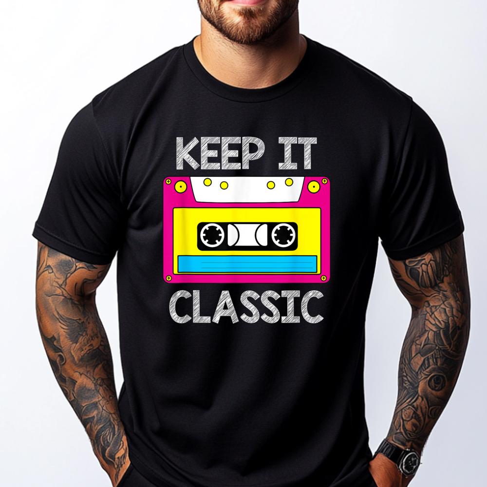 

Retro Cassette Tape 80s 90s Keep It Classic Grey Shirt Graphic Tee Adult Shirts Camisetas T Shirts For Men Punk Style - Men s... 5XL різнокольоровий