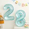 Jelly Blue Number Balloons 0-9 Birthday Wedding Party Decora for Adult Child Birthday Baby Shower Party DIY Photo 32inch Balloon