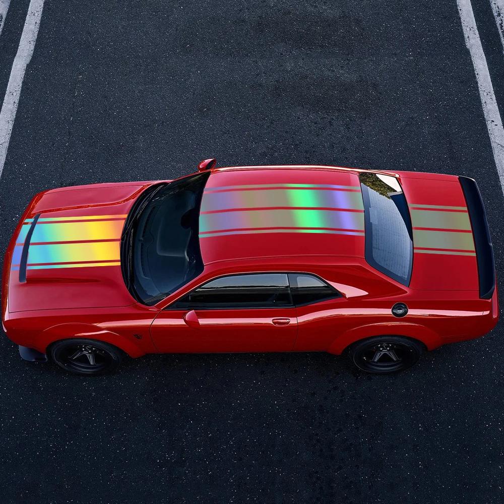 Auto Motorhaube Dach Heckklappe Kit Streifen Aufkleber Für Dodge Challenger SXT RT Rally Racing Stil Vinyl Aufkleber Auto Tuning Zubehör