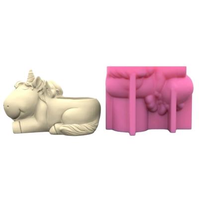 Einzigartige Einhörner Blumentopf Form 3D Tier Vase Silikonform Sukkulenten Pflanzgefäß Ornamente Blumentopf Form DIY Handwerk Dekor