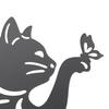11.02x12.20 In Metal Cat Silhouette Hollow Design Hollow Metal Ornament  Garden Decor