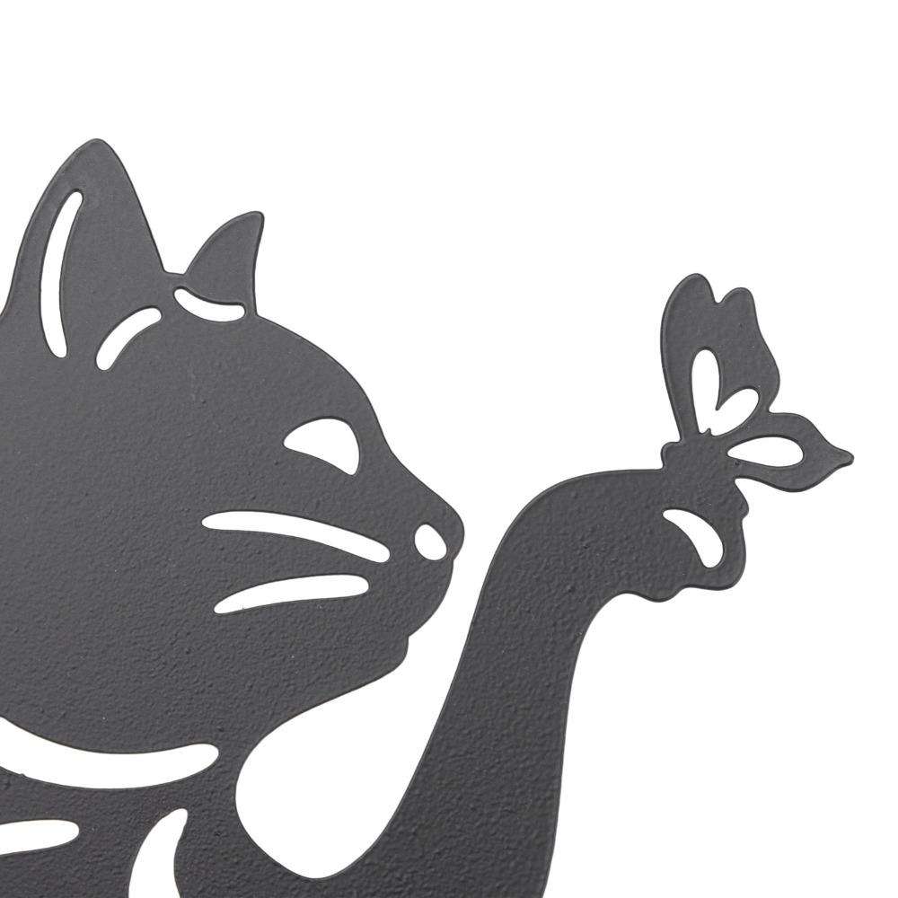 11.02x12.20 In Metal Cat Silhouette Hollow Design Hollow Metal Ornament Garden Decor