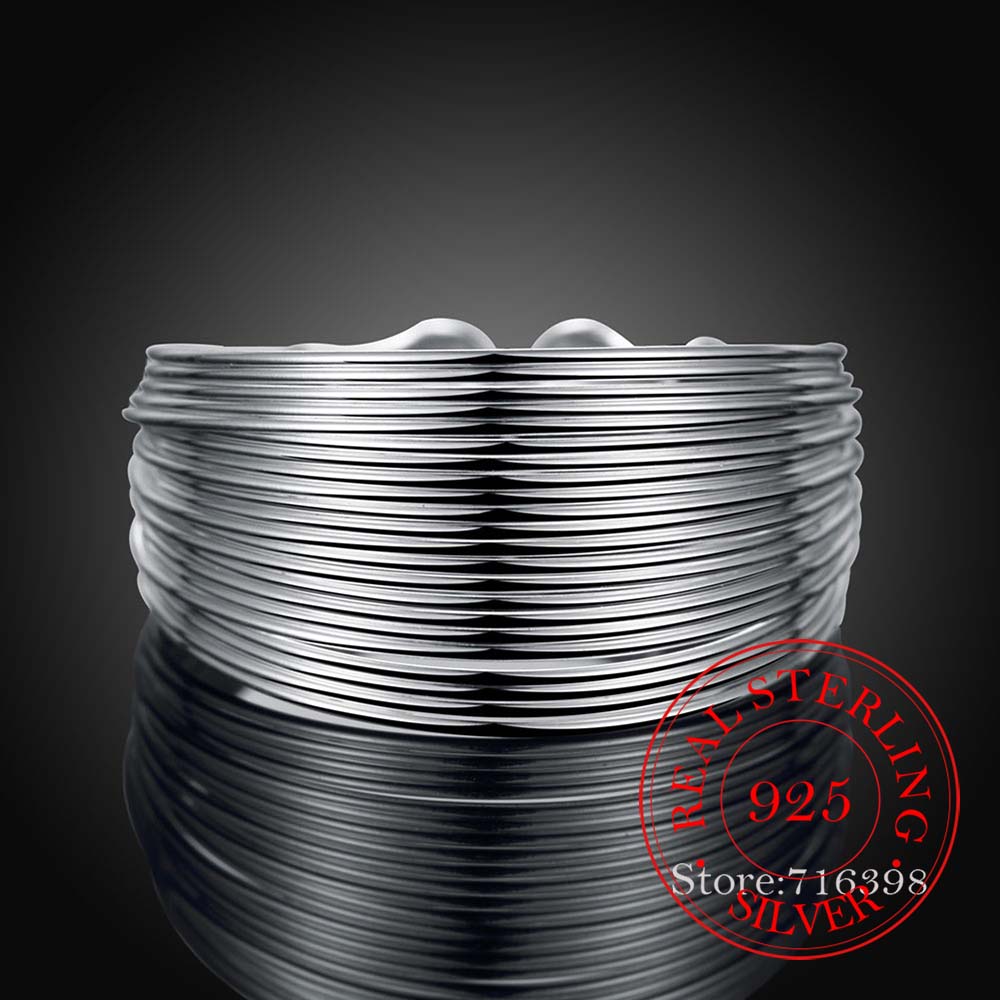 2020 100% 925 Sterling Silver Open Ring INS Minimalist Multi-layer Weaving Lines Finger Ring For Women Statement Adjustable Ring