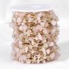 1meter Stone Chain Light Pink Gold Color Real Stone Irregular Beads Crystal Chains for Necklace Bracelet Jewelry Making DIY