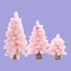 Snow Pointy Pink Spray Mini Christmas Tree Tabletop Window Decoration Decoration