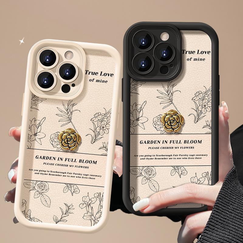 Applicable To Apple 15 Mobile Phone Case Iphone13promax Camellia Doll Lanyard 12/11 Lambskin 7plus