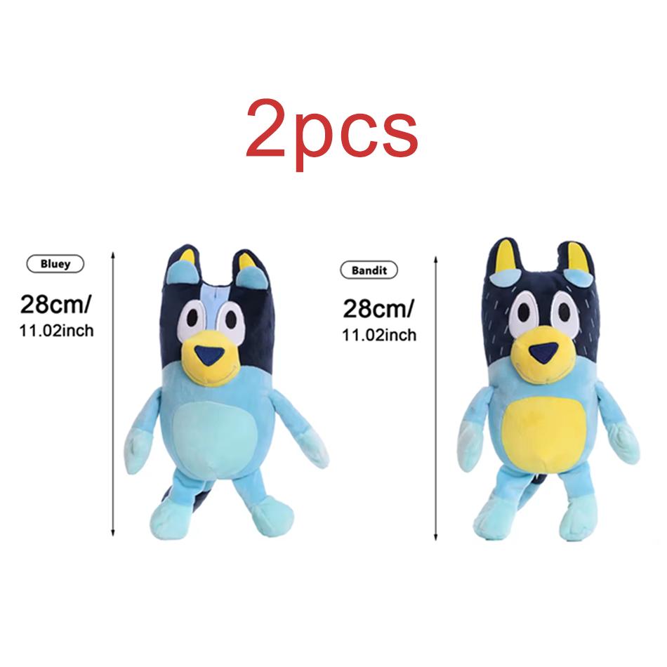 Bluey Family Cartoon Soft Plush Dolls Eyed Bingo Dog Stuffed Plush Pillow Toys Ideal Gift Family Series Parent-Child Plush Toys