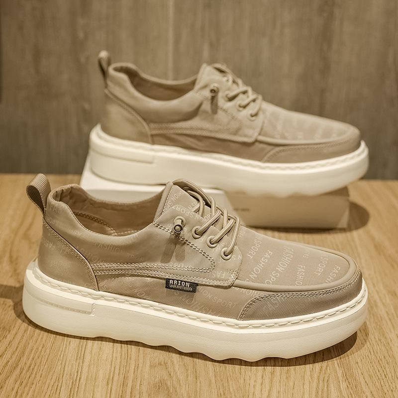 2025 Spring and Summer Breathable Canvas Board Shoes Men's New Trend Versatile Sports Shoes Soft Sole Non-slip Original White Shoes Men