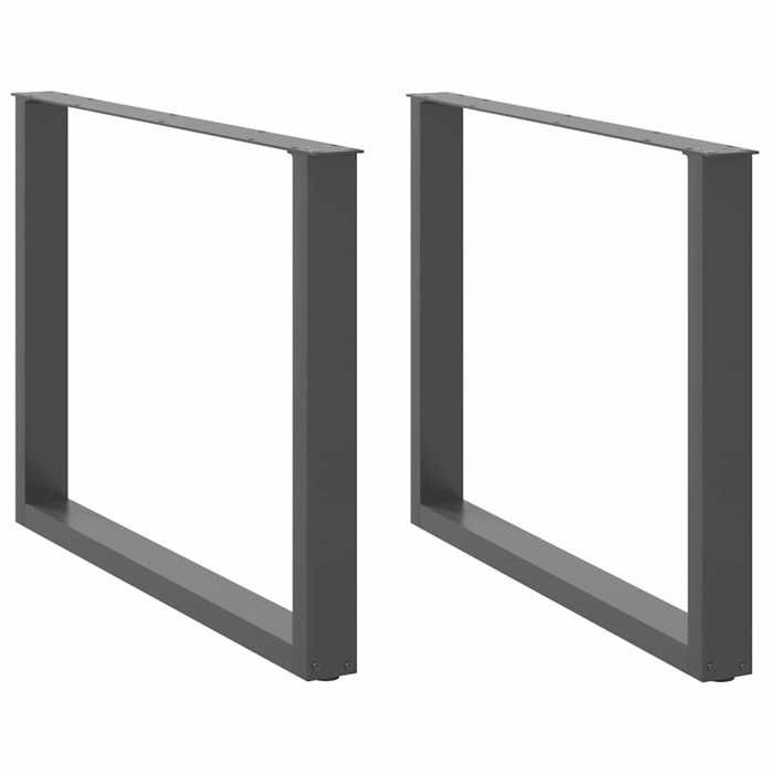 VidaXL Pieds de table à manger en U 2 pièces Anthracite 100 x (72-73) cm Acier 4013198