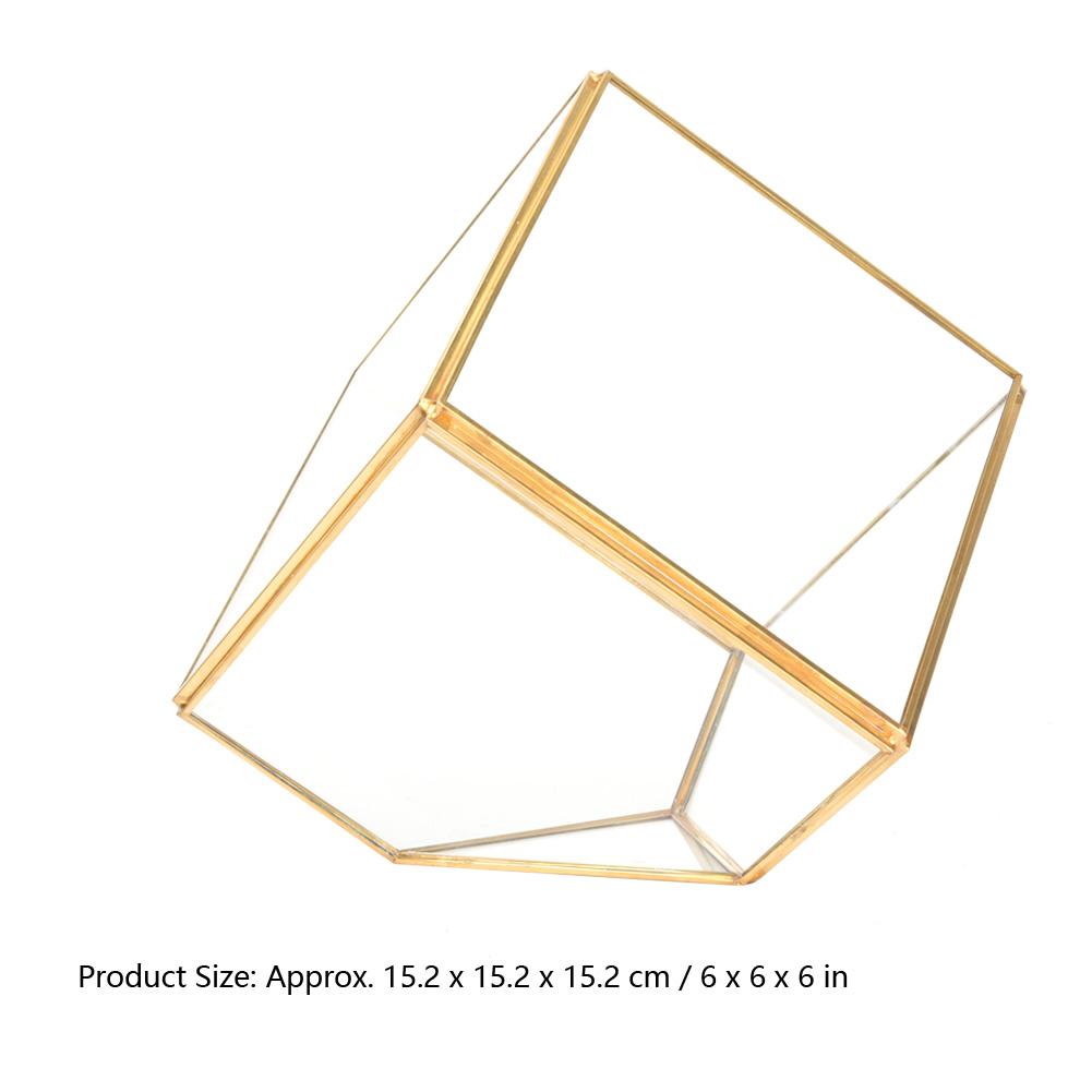 Gold Geometrische Form Sukkulenten Pflanze Blumentopf Glas Pflanzgefäß Landschaft Heim Tischdekoration