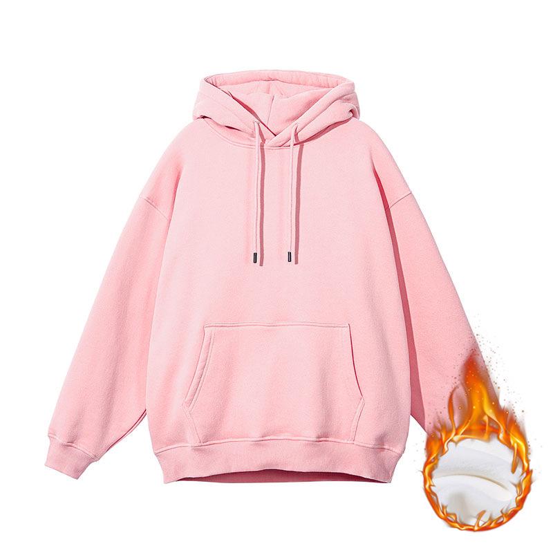 Unisex Heavyweight Hoodie: Solid Color American Street Style for Autumn/Winter