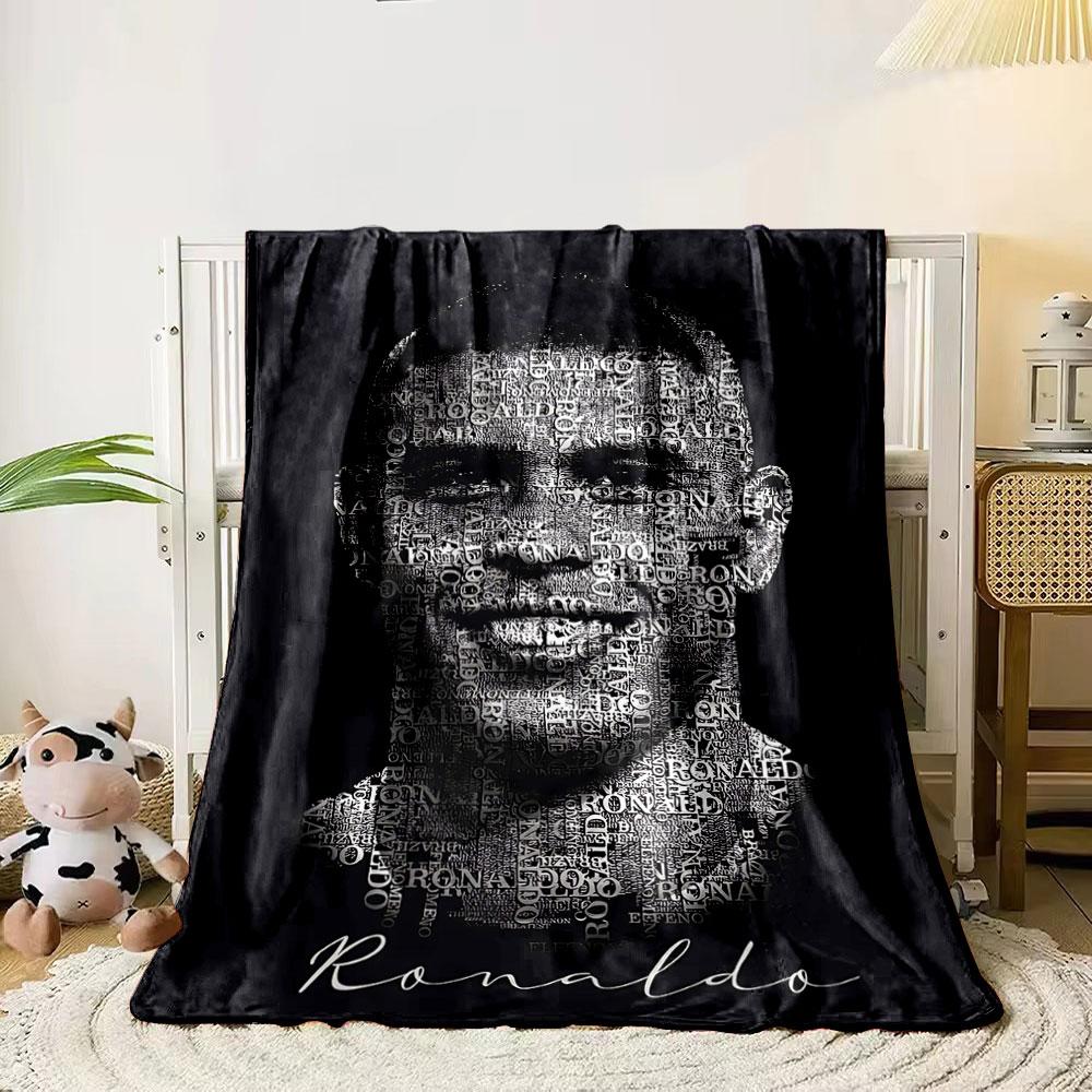 

Text forms a face-like silhouette with the name Ronaldo predominantly visible. for all seasons blanket lunch break throw gift 80cm x 120cm