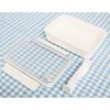 OSK Feel Easy Tight Box, Freezer-Safe Lunch Box with Dividers, White, 650ml, Made in Japan, Dishwasher and Microwave Safe, Two-Point Locking, with Gas