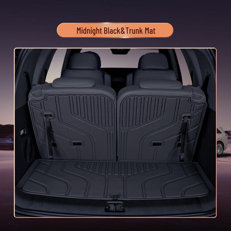 Compatible with 25 Li Auto L9 Models: TPE Trunk Mat, Semi-Enclosed Tail Box Mat, Car Decor Accessories.