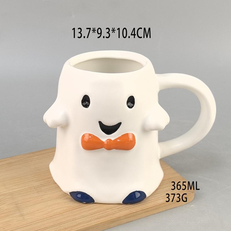 Cute Pumpkin Cup Ins Ghost Festival Zombie Cup Orange Mug Coffee Cup Personalized Ceramic Set
