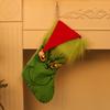 Christmas day decorative socks Grinch green hair monster luminous socks candy bag pendant gift bag