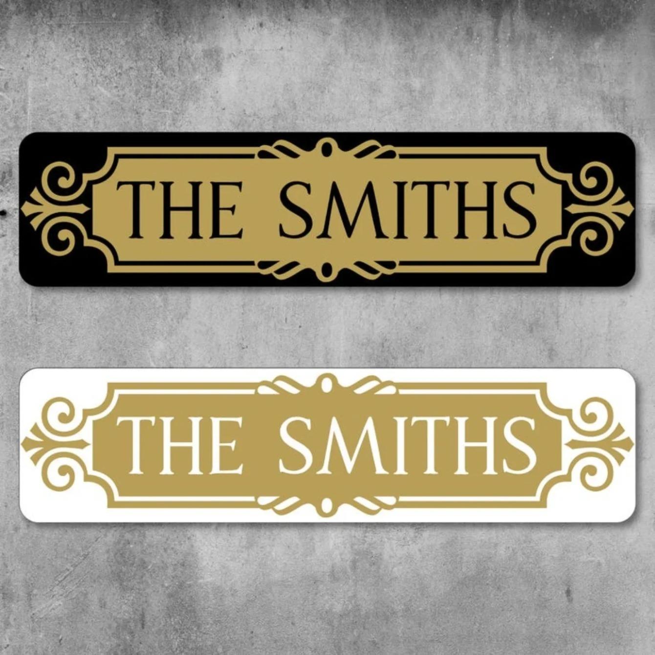 Индивидуальная металлическая табличка с семейным именем, винтажный декор для стены дома, алюминиевая табличка в стиле фермерского дома чёрный